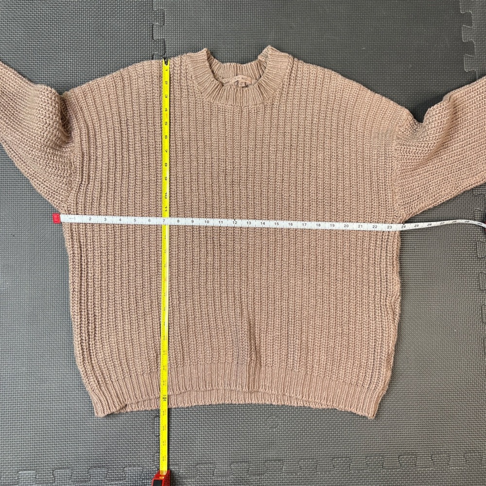 It Is Well USA Made Knit Sweater‎ Oversized Pullover Ribbed Casual Size XL Beige - Picture 10 of 11